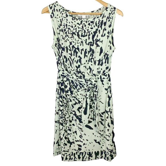 Diane von Furstenberg Dress Size 8 Sleeveless Animal Print Faux Wrap Front - Picture 1 of 6